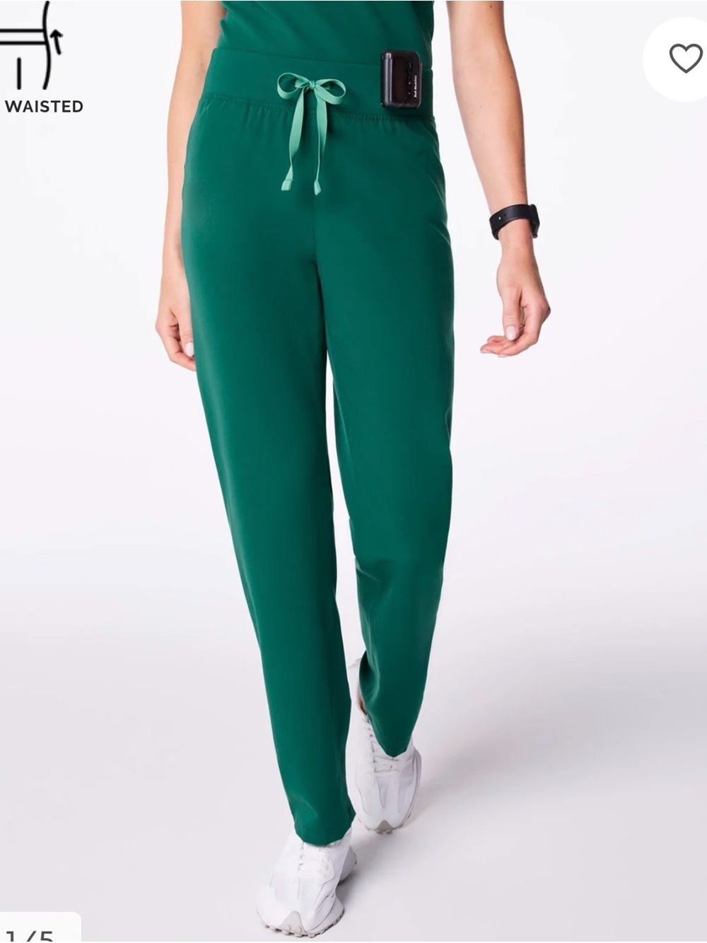 Figs High Waisted Livingston Pants Hunter Green NWT